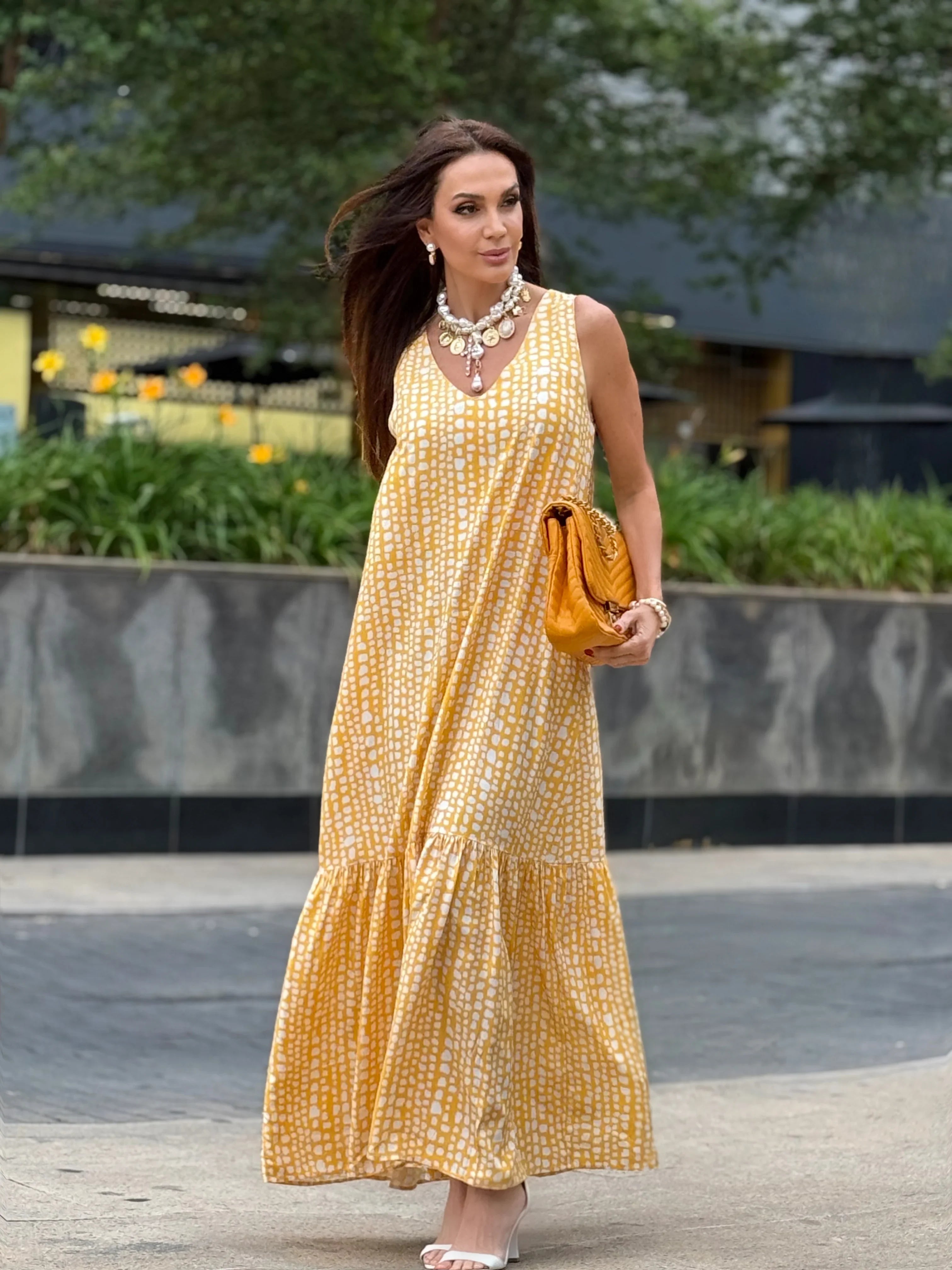 Vestido Pedrinhas Amarelo