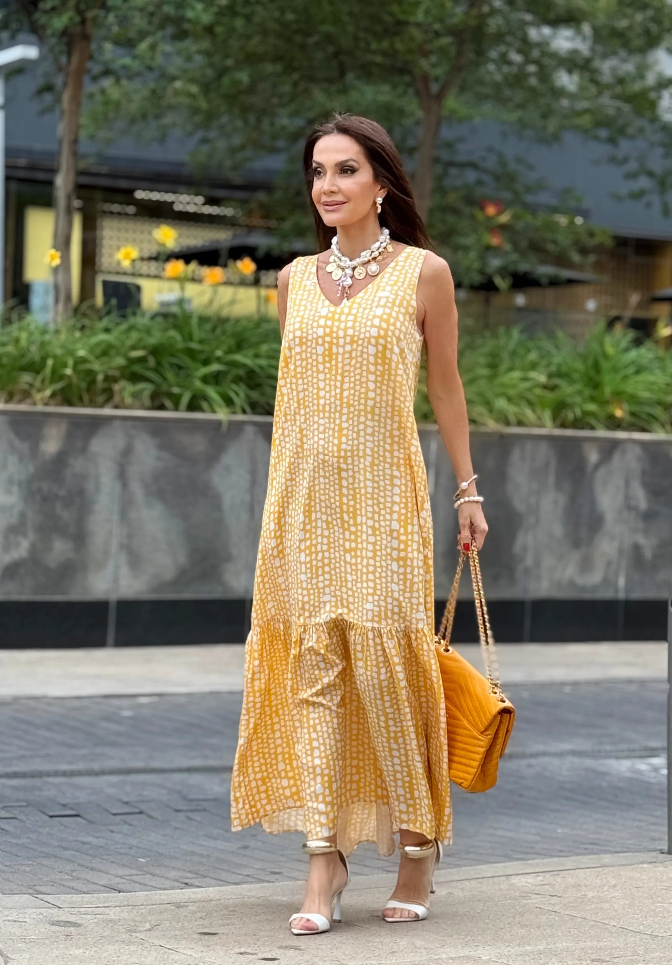 Vestido Pedrinhas Amarelo