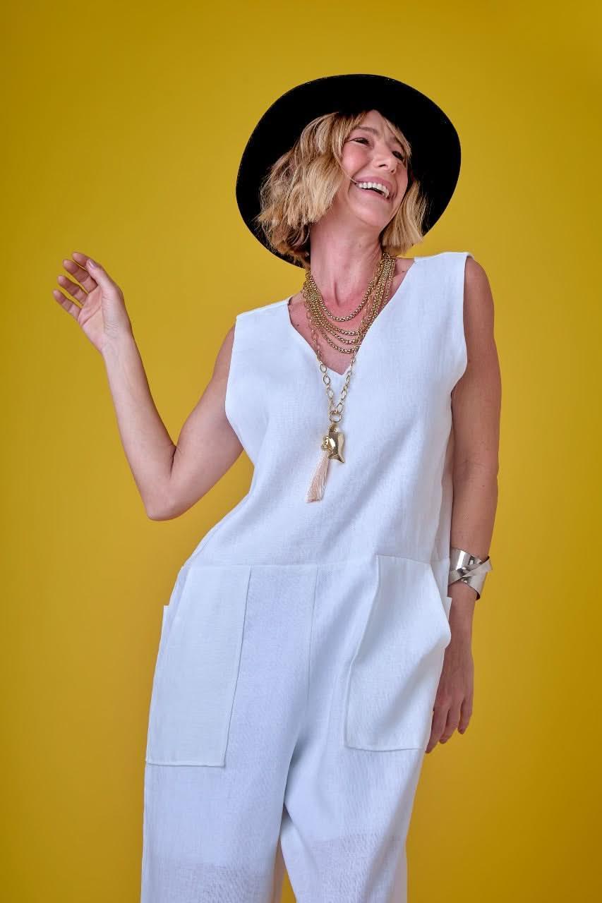 Macacão Worker Linho Off White