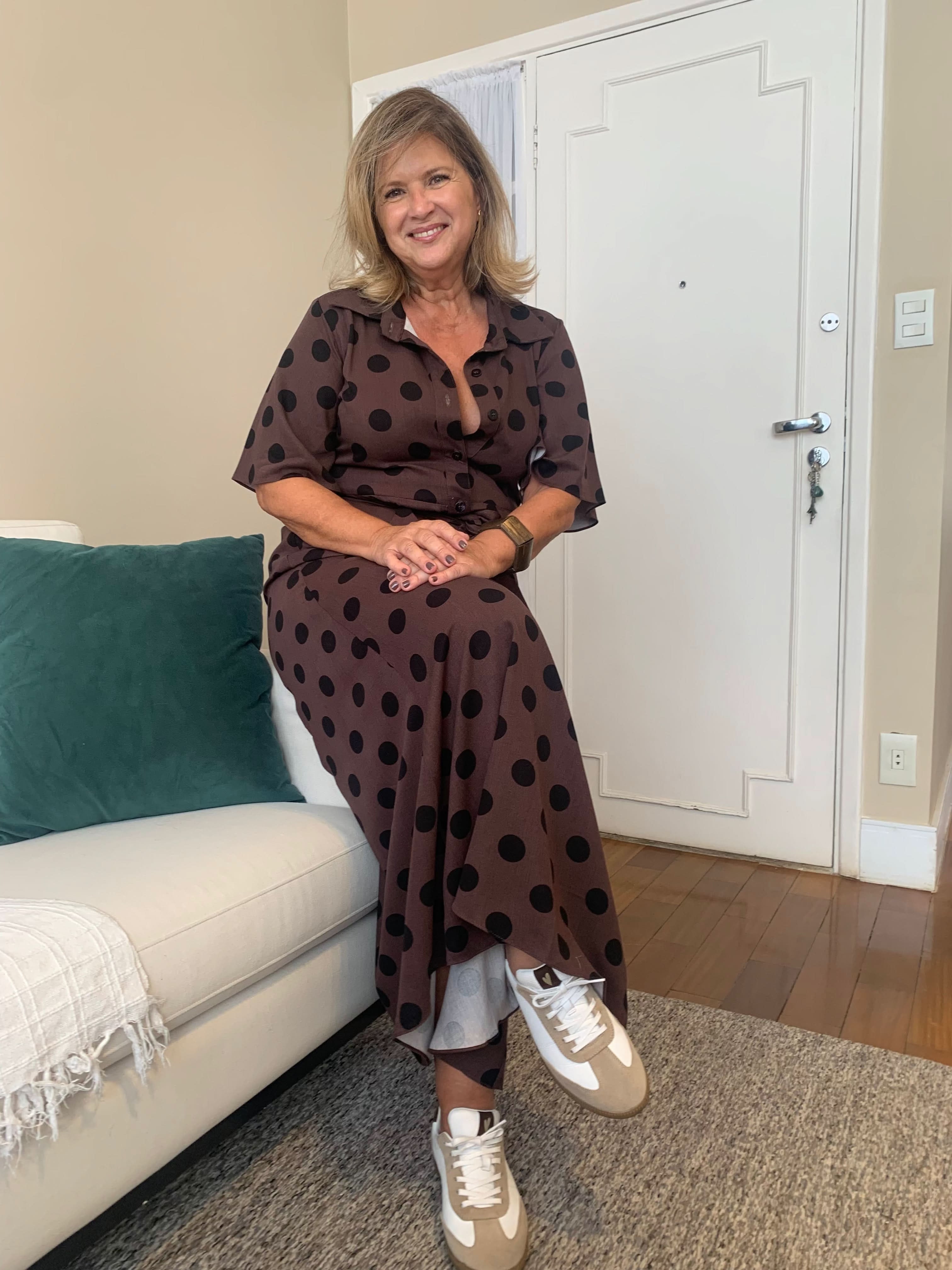 Vestido Chemisier Poá