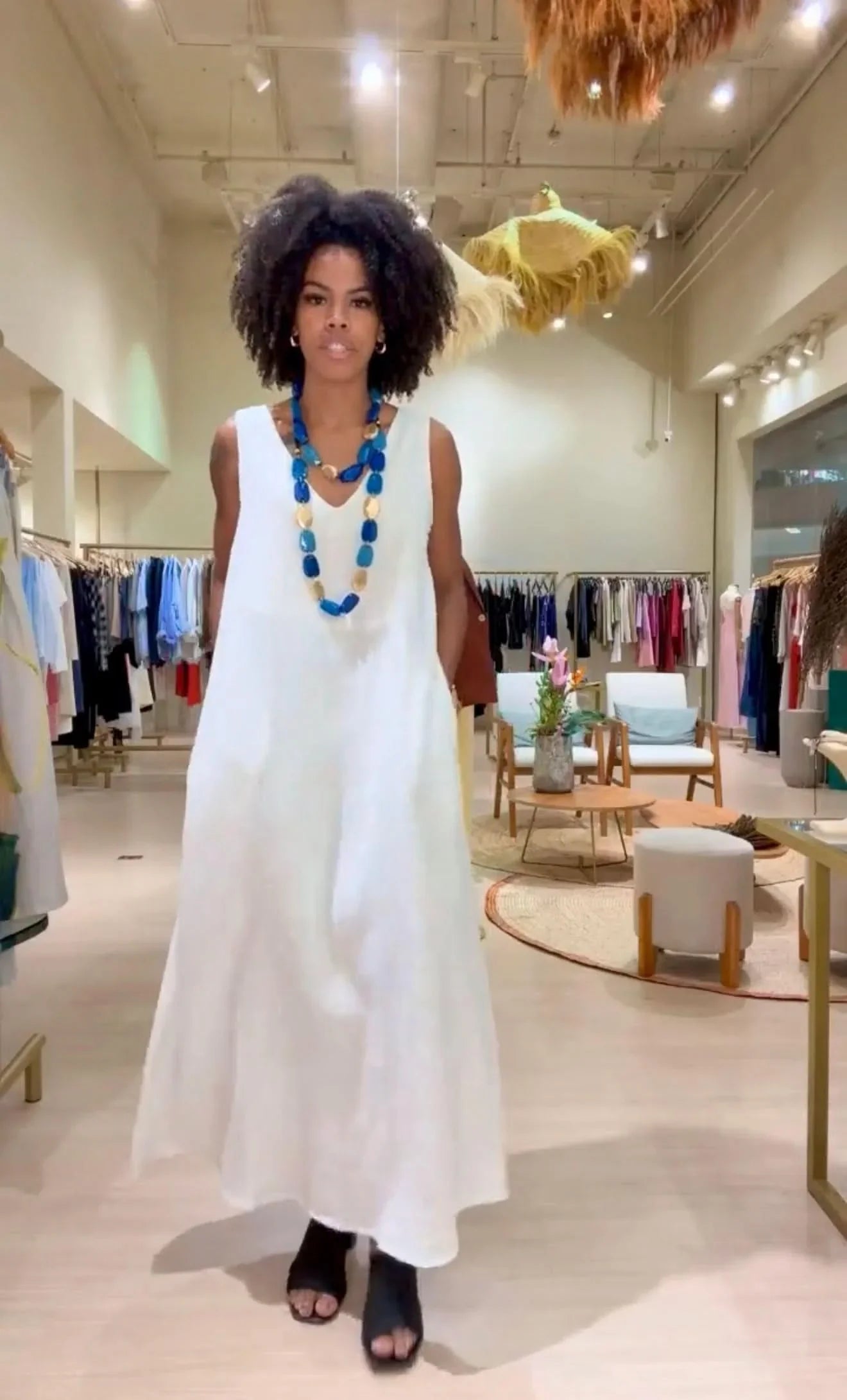 Vestido Paula Linho Off White