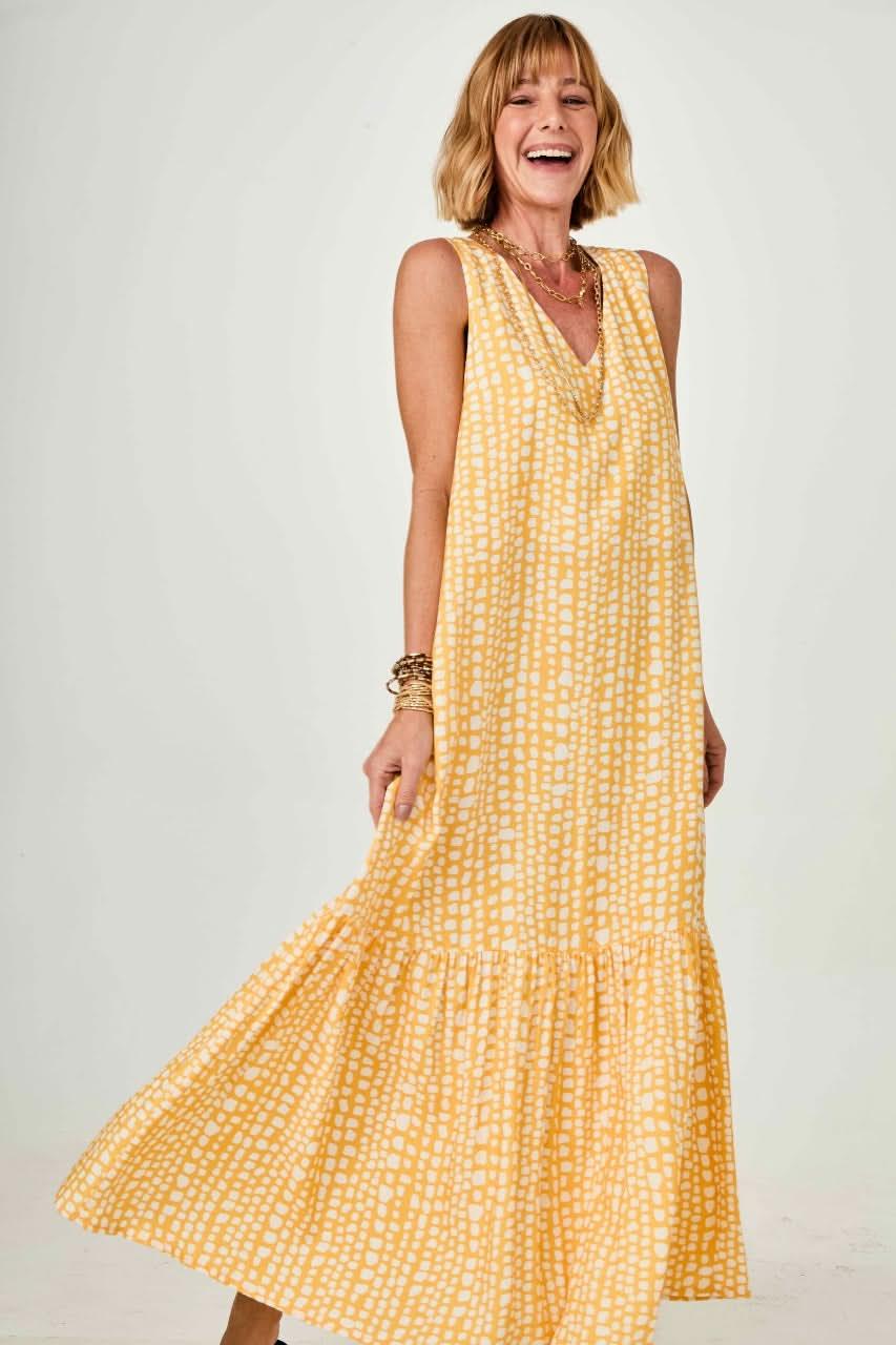 Vestido Pedrinhas Amarelo