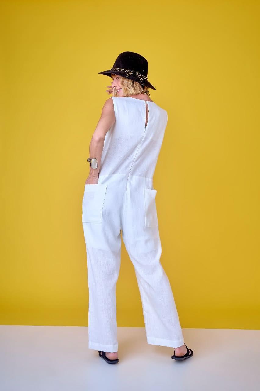 Macacão Worker Linho Off White