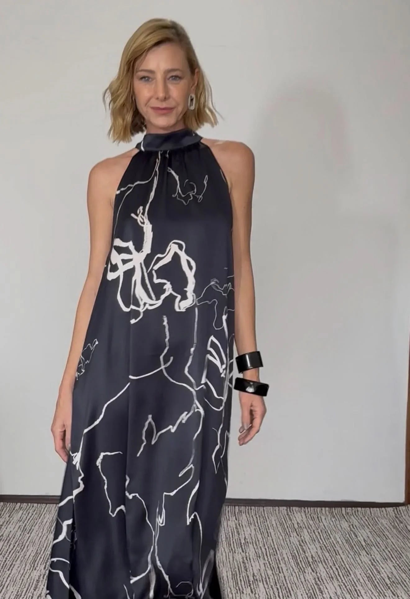 Vestido Laço Seda Pura Estampa Sakura