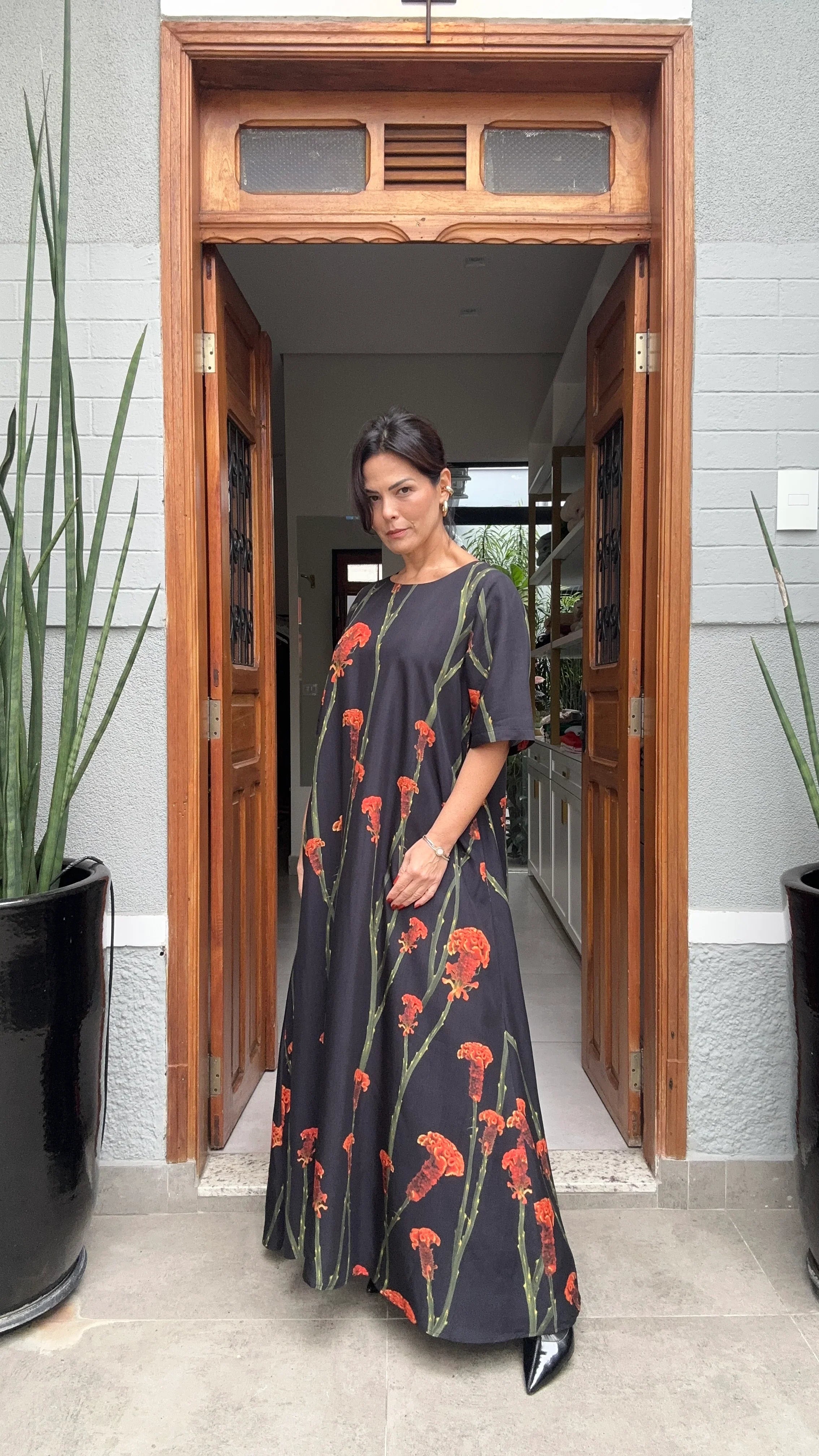 Vestido T-Shirt Maxi Flor