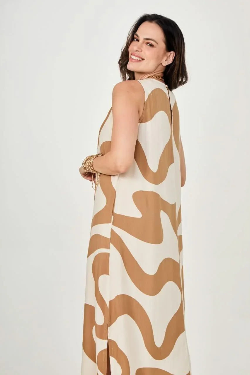 Vestido Waves Beige